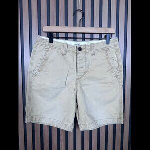 Abercrombie & Fitch Shorts 30 Mens Beige Chino Cargo Faded Button Fly Y2K